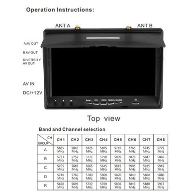 Монитор FPV Foxeer LCD5802D DVR 5.8GHz 40CH (MR1705/HP039-0014)