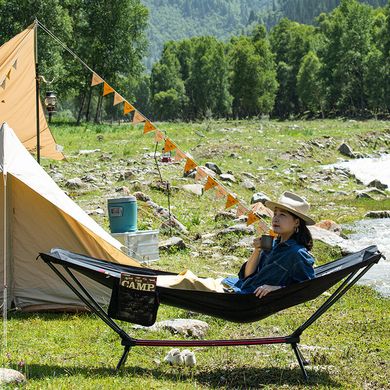 Гамак раскладной одноместный Naturehike Outdoor Folding Hammock NH20JJ011, 300D Oxford, черный