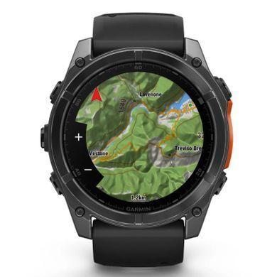 Смарт-годинник Garmin fenix 8 51mm, AMOLED, Glass/SS, SlateGray Steel/Black,BlkBnd, GPS (010-02905-0