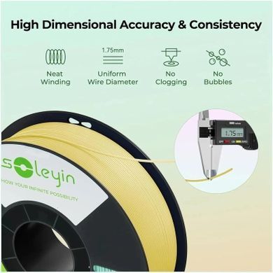 Пластик для 3D-принтера Creality Soleyin 1кг, 1.75мм, green light (3301010508)