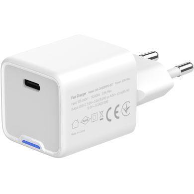 Зарядний пристрій ColorWay C101C GaN Mini 20W PD PPS USB-C white (CW-CHS059PD-WT)
