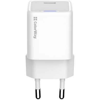 Зарядний пристрій ColorWay C101C GaN Mini 20W PD PPS USB-C white (CW-CHS059PD-WT)