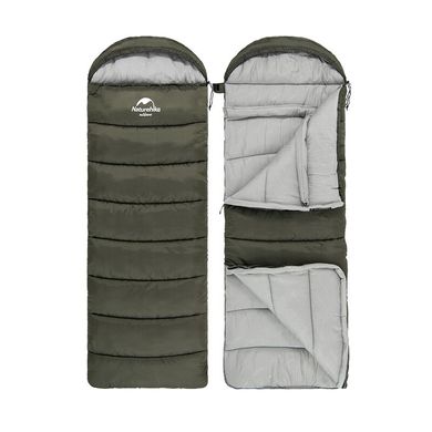 Спальник с капюшоном Naturehike U350 NH20MSD07, (1°C), левый, зеленый