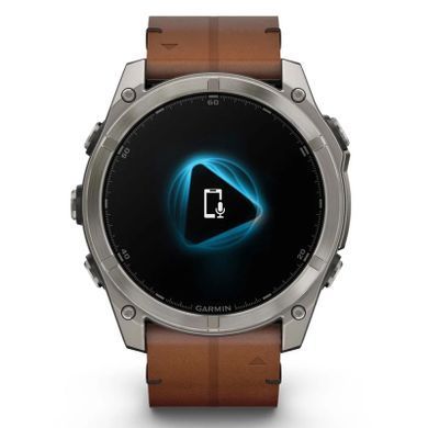 Смарт-годинник Garmin fenix 8 51mm,AMOLED,Sapphire, Bare Ti, Blk/Chsnt Lthr (010-02905-40)