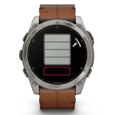 Смарт-годинник Garmin fenix 8 51mm,AMOLED,Sapphire, Bare Ti, Blk/Chsnt Lthr (010-02905-40)