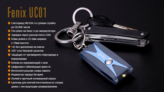 Фонарь ручной Fenix UC01 Blue