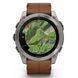 Смарт-годинник Garmin fenix 8 51mm,AMOLED,Sapphire, Bare Ti, Blk/Chsnt Lthr (010-02905-40)