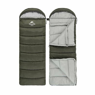 Спальник с капюшоном Naturehike U350 NH20MSD07, (1°C), правый, зеленый