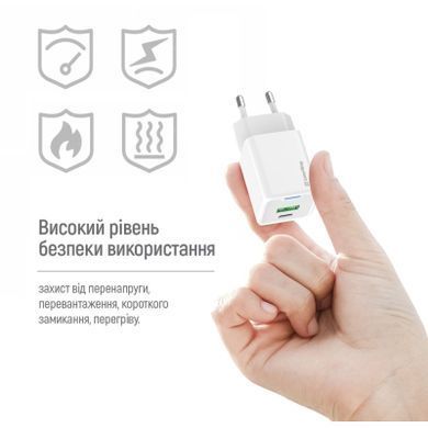 Зарядний пристрій ColorWay C101A GaN Mini 20W PD PPS USB-C + USB-A QC4.0 + cable USB-C to USB-C blac