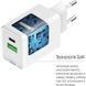Зарядний пристрій ColorWay C101A GaN Mini 20W PD PPS USB-C + USB-A QC4.0 + cable USB-C to USB-C blac