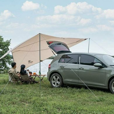 Тент для кемпинга Naturehike Car Rear Canopy NH21TM001, 590*340 см, золотой (с тремя стойками)