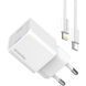 Зарядний пристрій ColorWay C101D GaN Mini 20W PD PPS USB-C + cable USB-C to Lightning white (CW-CHS0