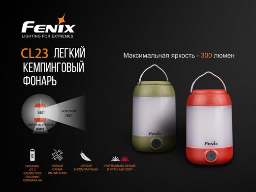 Фонарь кемпинговый Fenix CL23 красный