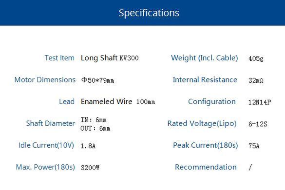 Мотор T-Motor AT4130 KV300 6-12S 3200W для самолетов