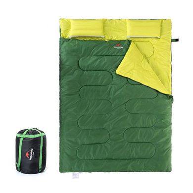 Спальник двухместный с подушками Naturehike DOUBLE SD15M030-J, (12°C), зеленый