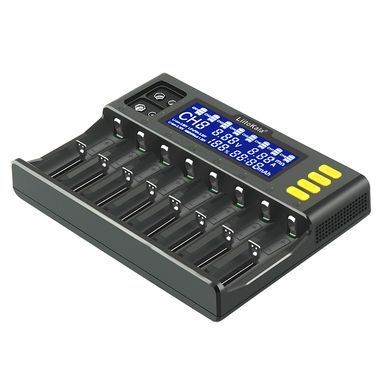 Зарядное устройство для аккумуляторов LiitoKala 8 Slots, LCD дисплей, Li-ion/Ni-MH/Ni-Cd/AA/AAA/AAAA/