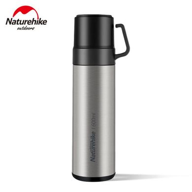 Термос Naturehike NH17S020-B, 304 сталь, 0.6 л, серебряный