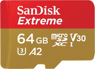 Карта памяти SanDisk Extreme microSD Card 64GB