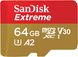 Карта памяти SanDisk Extreme microSD Card 64GB