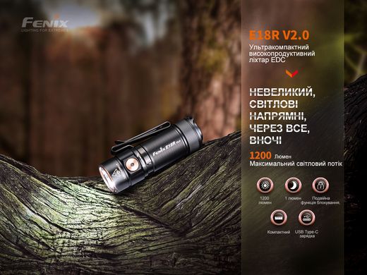 Фонарь ручной Fenix E18R V2.0