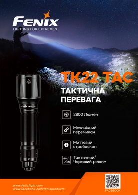 Фонарь ручной Fenix TK22TAC