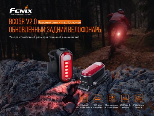 Велофара задня Fenix BC05R V2.0