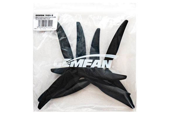 Пропелери нейлон GemFan 7035-3 армовані карбоном 2CW+2CCW (чорний)