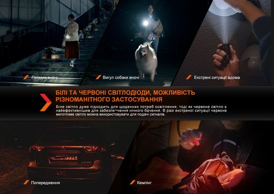 Фонарь наключительный Fenix E03R V2.0, синий