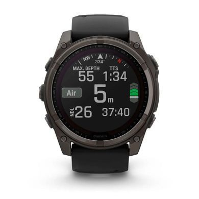 Смарт-годинник Garmin fenix 8 51mm,Saph Solar,CrbnGry Ti/Blk,Blk/PblGryBnd (010-02907-11)
