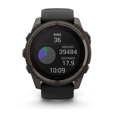 Смарт-годинник Garmin fenix 8 51mm,Saph Solar,CrbnGry Ti/Blk,Blk/PblGryBnd (010-02907-11)