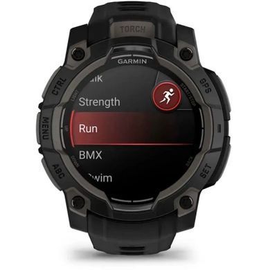 Смарт-годинник Garmin Instinct 3, 45mm, AMOLED, Black Bezel with Black Band, GPS смарт-годинник (010