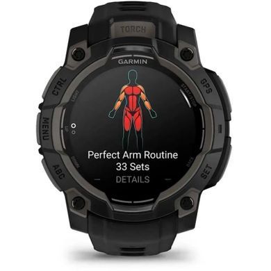 Смарт-годинник Garmin Instinct 3, 45mm, AMOLED, Black Bezel with Black Band, GPS смарт-годинник (010
