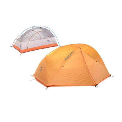 Палатка сверхлегкая двухместная с футпринтом Naturehike Star-River 2 Updated NH17T012-T, 210T, оранжевая