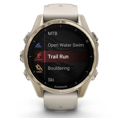 Смарт-годинник Garmin fenix 8 43mm, AMOLED, Saph, SftGldSS/FgGry, FogGry/DkSndbnd, GPS (010-02903-11