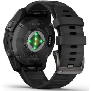 Смарт-годинник Garmin fenix 7 Pro Saph Solar, Crbn Gry DLC Ti w/Black Band, GPS (010-02777-11)