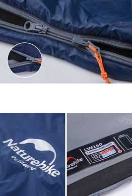 Спальник надлегкий Naturehike Ultra light LW 180 NH15S003-D, (20°C), p-p M, лівий, помаранчевий