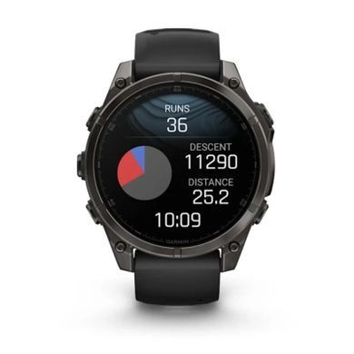 Смарт-годинник Garmin fenix 8 47mm, AMOLED, Saph, CrbnGryTi/Blk, Blk/PebbleGryBnd, GPS (010-02904-21