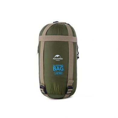 Спальник сверхлегкий Naturehike Ultra light LW 180 NH15S003-D, (20°C), pp M, левый, темно-зеленый