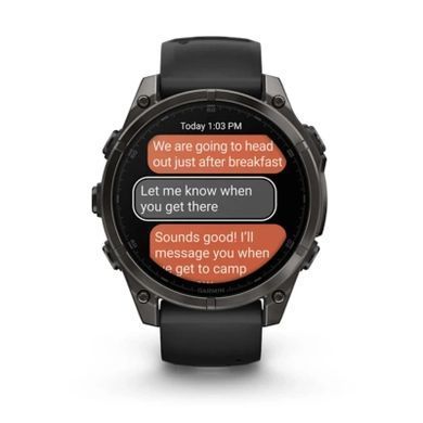Смарт-годинник Garmin fenix 8 47mm, AMOLED, Saph, CrbnGryTi/Blk, Blk/PebbleGryBnd, GPS (010-02904-21