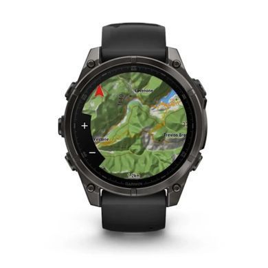 Смарт-годинник Garmin fenix 8 47mm, AMOLED, Saph, CrbnGryTi/Blk, Blk/PebbleGryBnd, GPS (010-02904-21