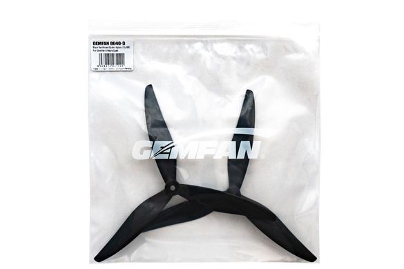 Пропеллеры нейлон GemFan 8040-3 армированные карбоном 1CW+1CCW (черный)